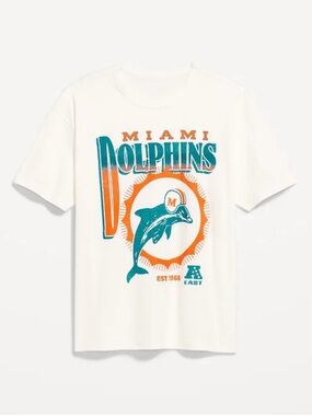 NFL Miami Dolphins Team Logo Tee - White, Teal & Orange